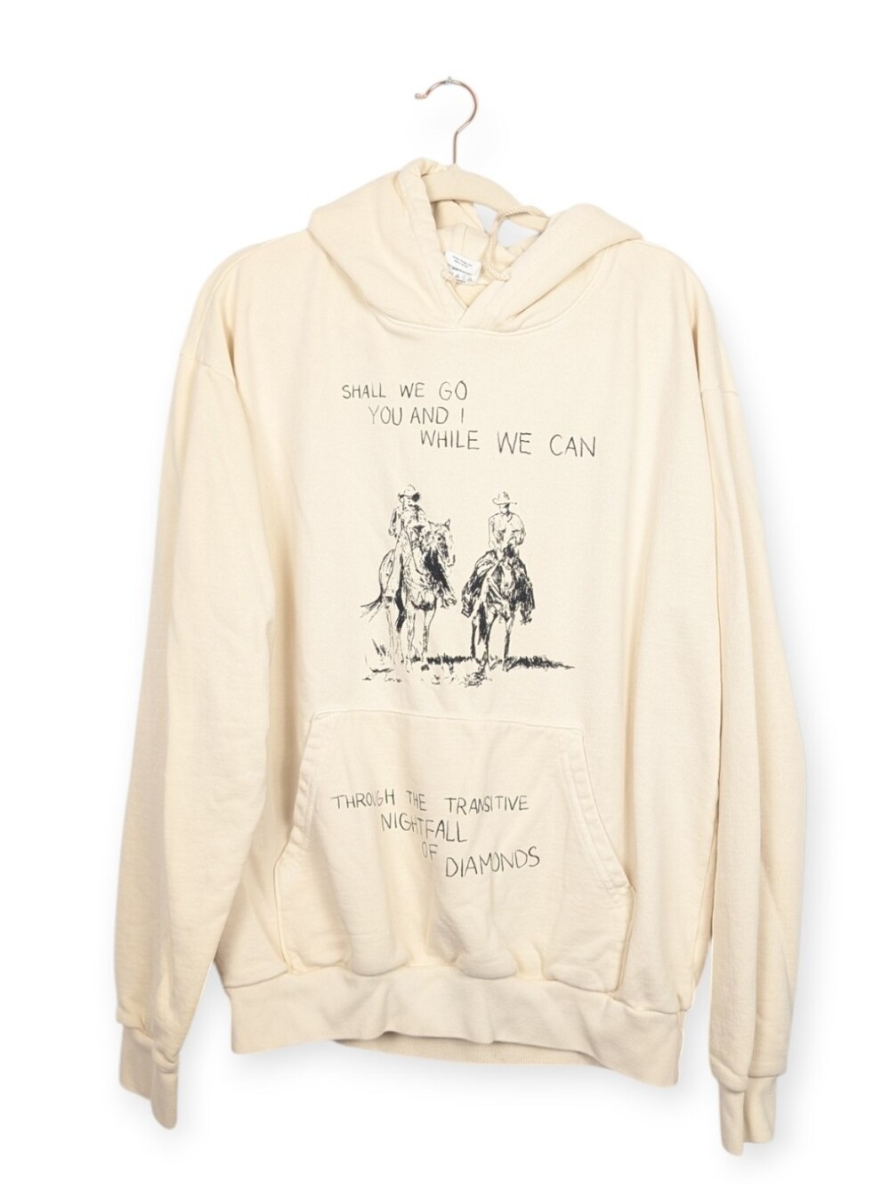 Everybody.World Grateful Dead Dark Star Hoodie L Cream Graphic Band Sweatshirt